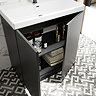 Atlas 800mm Matt Black 2-Door Vanity Unit with Gloss White Basin
