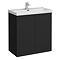 Atlas 800mm Matt Black 2-Door Vanity Unit with Gloss White Basin