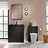 Atlas 800mm Matt Black 2-Door Vanity Unit with Matt Black Basin