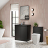 Atlas 800mm Matt Black 2-Door Vanity Unit with Matt Black Basin