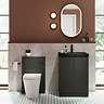 Atlas Matt Black 600mm Vanity & Back to Wall Toilet Suite - Matt Black Basin