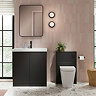 Atlas Matt Black 800mm Vanity & Back to Wall Toilet Suite - Gloss White Basin