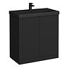 Atlas Matt Black 800mm Vanity & Back to Wall Toilet Suite - Matt Black Basin