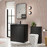 Atlas Matt Black 600mm Vanity & Back to Wall Toilet Suite - Matt Black Basin