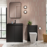 Atlas Matt Black 800mm Vanity & Back to Wall Toilet Suite - Matt Black Basin