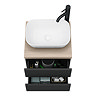 Atlas Matt Black and Oak Countertop Basin Unit - 500mm 2 Drawer with Gloss White Basin
