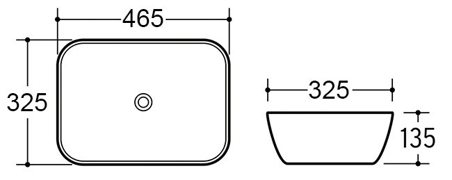 Atlas Matt Black and Oak Countertop Basin Unit - 600mm 2 Drawer with Gloss White Basin