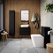Atlas Matt Black Countertop Basin Unit - 600mm 2 Drawer with Gloss White Basin