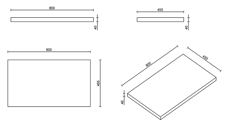 Atlas Matt Black Countertop Basin Unit - 800mm 2 Drawer with Gloss White Basin