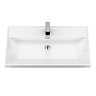 Atlas Matt Black L-Shaped Shower Bath Suite with 800mm Vanity & Toilet