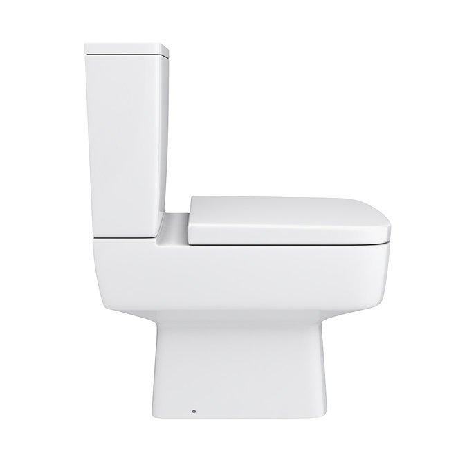 Atlas Matt Black L-Shaped Shower Bath Suite with 800mm Vanity & Toilet