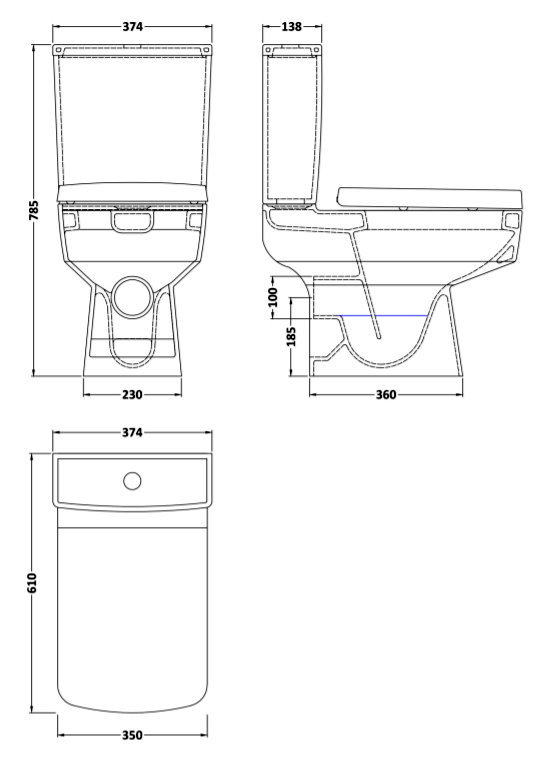 Atlas Matt Black L-Shaped Shower Bath Suite with 800mm Vanity & Toilet