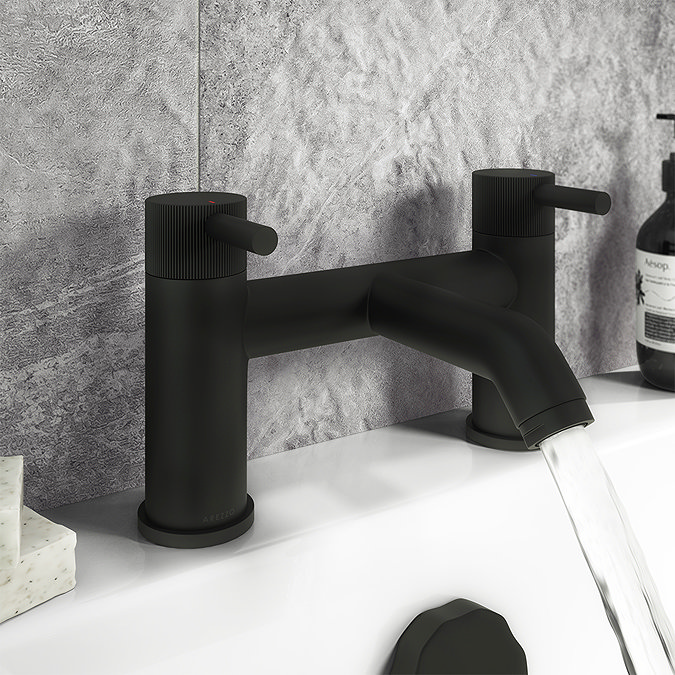 Atlas Matt Black & Oak Complete Modern Bathroom Package