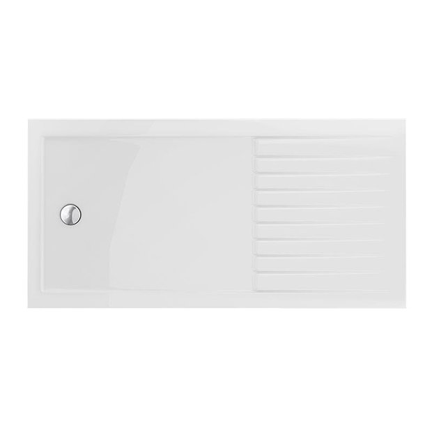Aurora 1600 x 800mm AntiSlip Stone Walk In Shower Tray With Drying