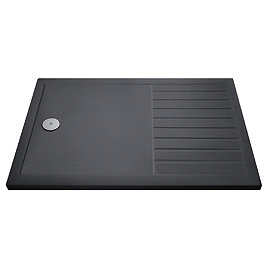 Aurora 1700 x 700 Slate Effect Walk In Shower Tray With Drying Area Large Image