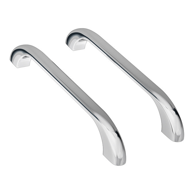 Aurora 1700 x 700mm 2TH Steel Enamel Bath with Chrome Grips and Legset - Slip Resistant