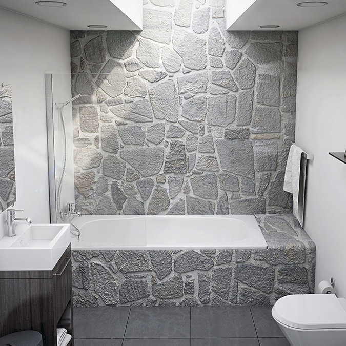 Aurora 1800 x 800mm 0TH Steel Enamel Bath Profile Large Image