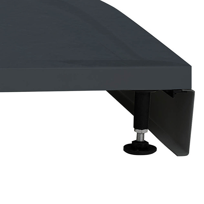 Aurora LH Slate Effect Stone Offset Quadrant Shower Tray + Riser Kit  Standard Large Image