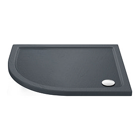 Aurora LH Slate Effect Stone Offset Quadrant Shower Tray Large Image