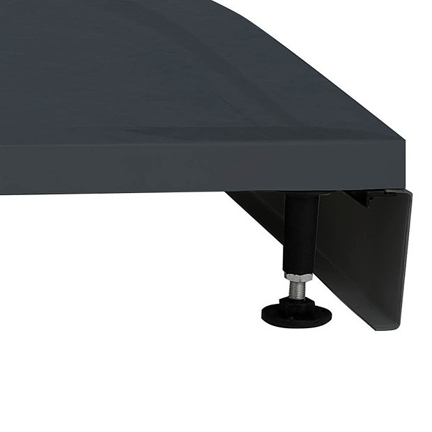 Aurora RH Slate Effect Stone Offset Quadrant Shower Tray + Riser Kit  Standard Large Image