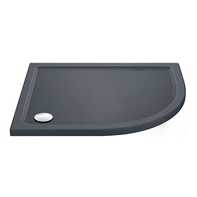 Aurora RH Slate Effect Stone Offset Quadrant Shower Tray Large Image