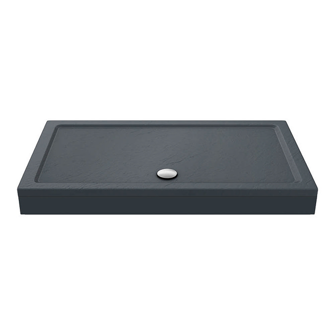 Aurora 1400 x 800mm Slate Effect Stone Rectangular Shower Tray + Riser Kit Large Image