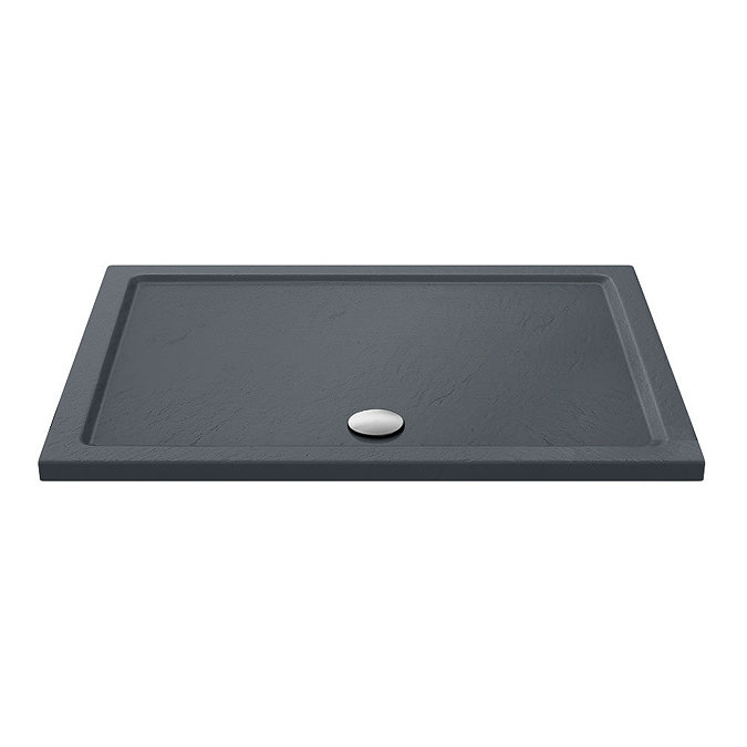 Aurora Slate Effect Stone Rectangular Shower Tray - 1200 x 1000 x 40mm Large Image