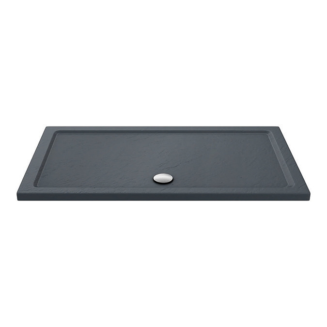 Aurora Slate Effect Stone Rectangular Shower Tray - 1400 x 800 x 40mm Large Image