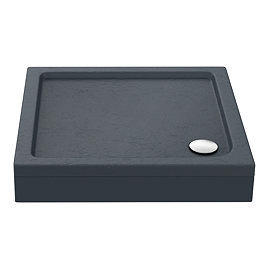 Aurora Slate Effect Stone Square Shower Tray + Riser Kit Large Image