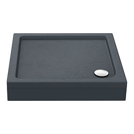 Aurora Slate Effect Stone Square Shower Tray + Riser Kit Large Image