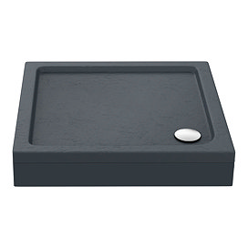 Aurora Slate Effect Stone Square Shower Tray + Riser Kit Large Image