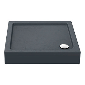 Aurora Slate Effect Stone Square Shower Tray + Riser Kit Large Image