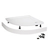 Aurora Stone RH Offset Quadrant Shower Tray + Riser Kit In Bathroom Large Image