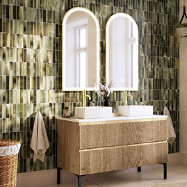 Australis Kit-Kat Gloss Green Wall Tiles - 150 x 300mm