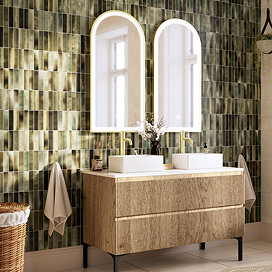 Australis Kit-Kat Gloss Green Wall Tiles - 150 x 300mm