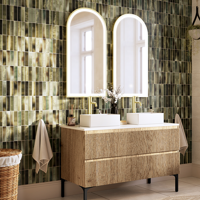 Australis Kit-Kat Gloss Green Wall Tiles - 150 x 300mm