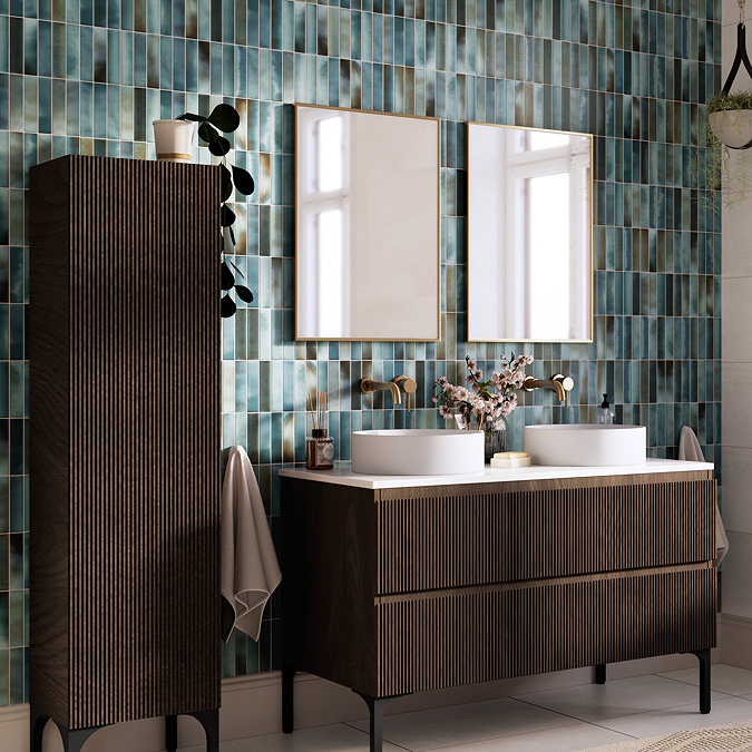 Australis Kit-Kat Gloss Teal Wall Tiles - 150 x 300mm