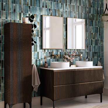 Australis Kit-Kat Gloss Teal Wall Tiles - 150 x 300mm