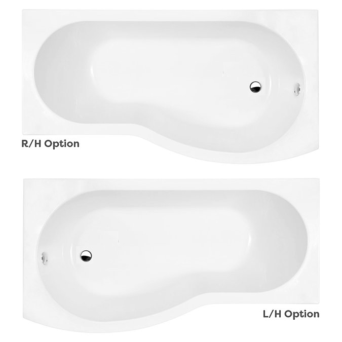 Cruze B Shaped Shower Bath - 1700mm with Screen & Panel  Profile Large Image
