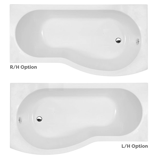 Cruze B Shaped Shower Bath - 1700mm incl. Screen with Rail & Panel
