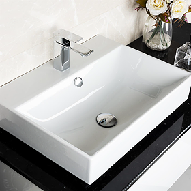 BagnoDesign 600mm 1TH White Funktion Countertop or Wall Mounted Basin