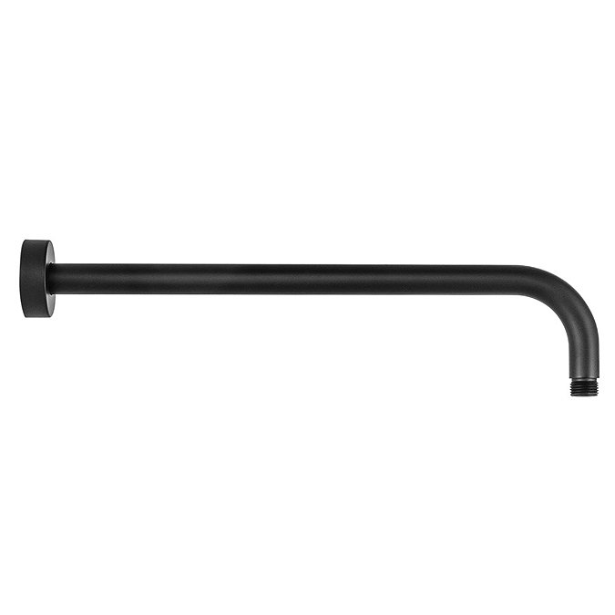 BagnoDesign 400mm Matt Black Round Wall Shower Arm Large Image