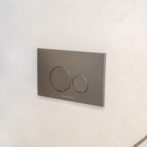 BagnoDesign Aquaeco Anthracite Dual Flush Plate with Round Buttons  Profile Large Image