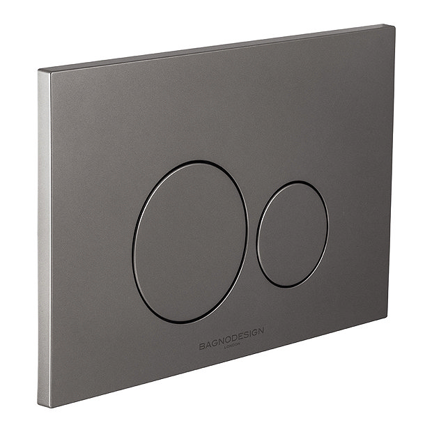 BagnoDesign Aquaeco Anthracite Dual Flush Plate with Round Buttons Large Image