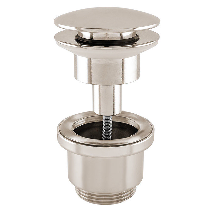 BagnoDesign Aquaeco Brushed Nickel Universal Push Button Basin Waste Large Image