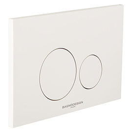 BagnoDesign Aquaeco Gloss White Dual Flush Plate with Round Buttons Medium Image