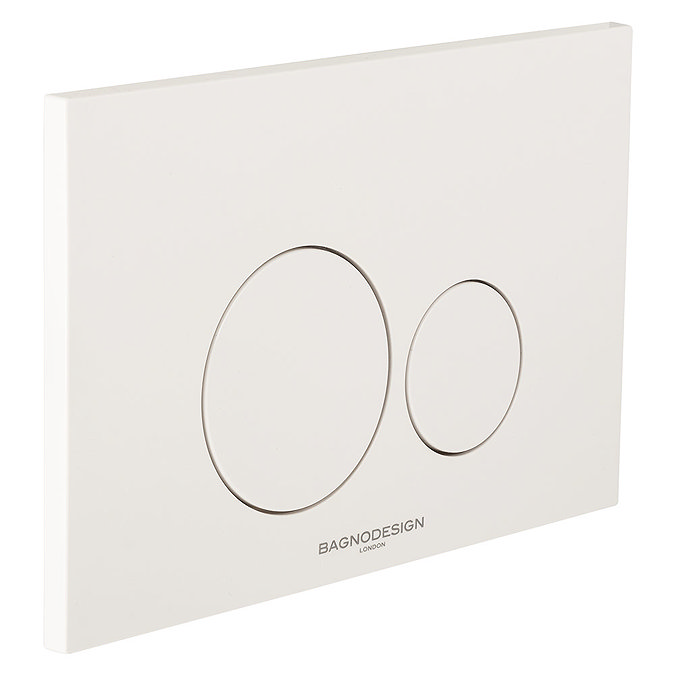 BagnoDesign Aquaeco Gloss White Dual Flush Plate with Round Buttons Large Image