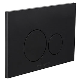 BagnoDesign Aquaeco Matt Black Dual Flush Plate with Round Buttons Medium Image