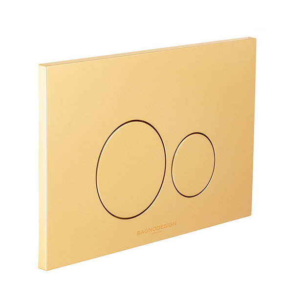 BagnoDesign Aquaeco Gold Dual Flush Plate with Round Buttons