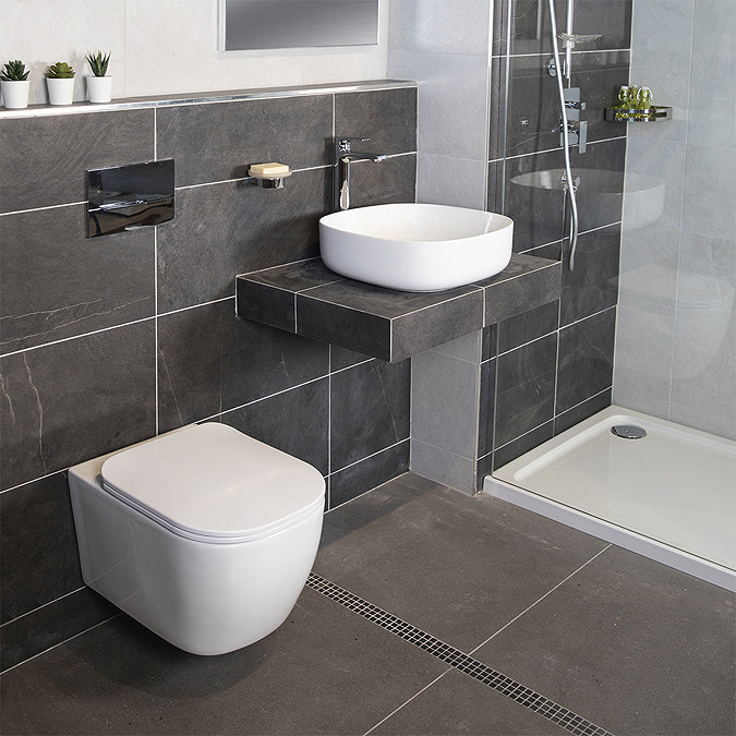 BagnoDesign Attache Rimless Wall Hung Toilet with Soft Close Seat Profile Large Image